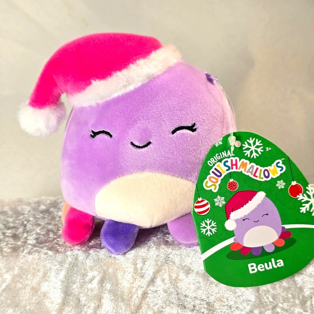 (NWT) 5-inch Beula the Octopus Christmas Squishmallow Christmas Holiday - Picture 1 of 8